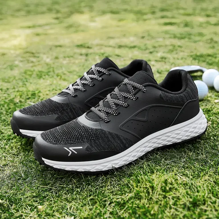 black knit mesh golf shoes laces main 1