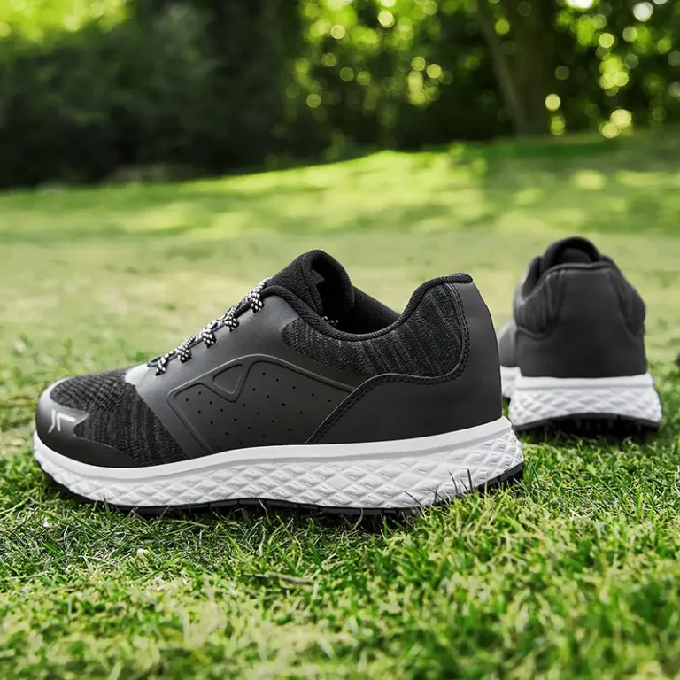black knit mesh golf shoes laces main 2
