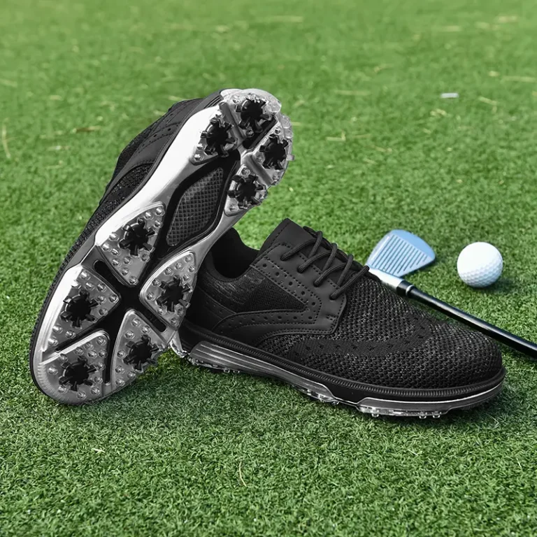 black mesh golf shoes spikes main 1