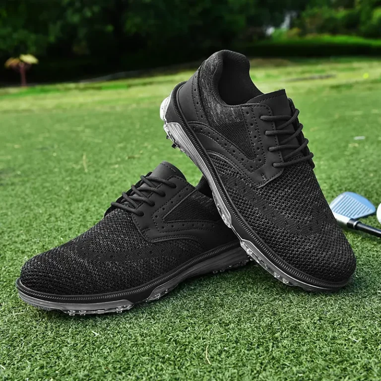 black mesh golf shoes spikes main 2