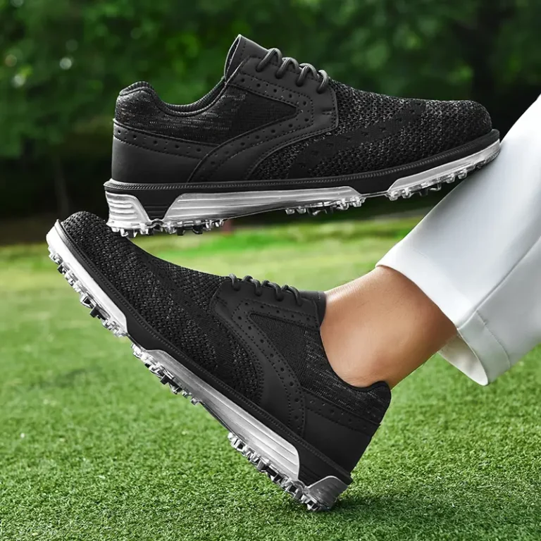 black mesh golf shoes spikes main 5