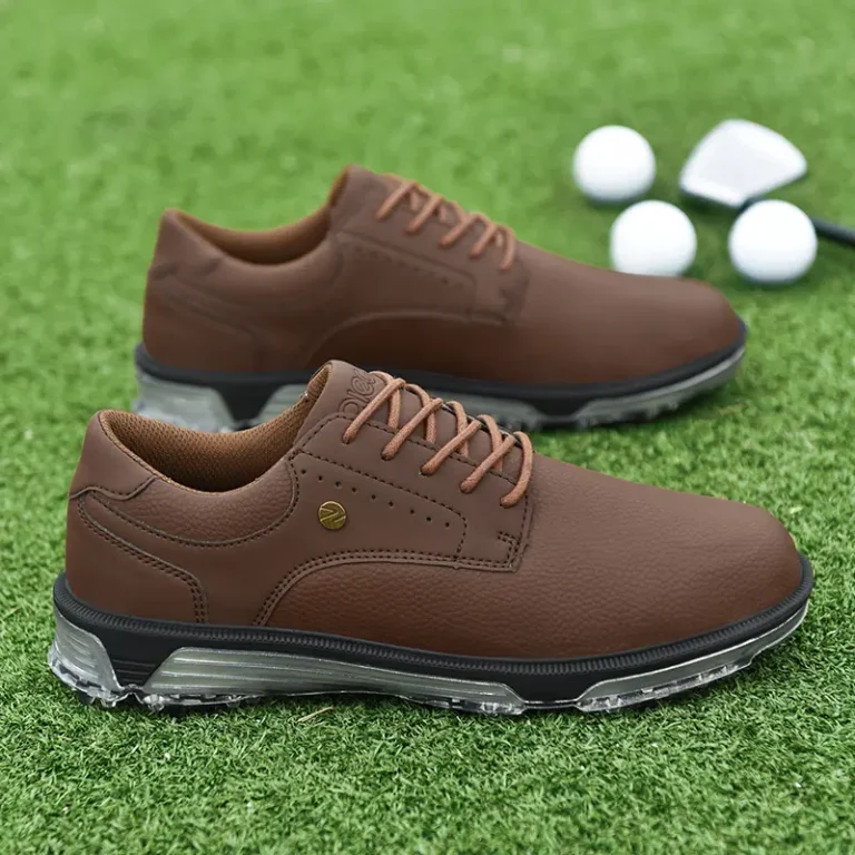 brown leather golf shoes spikes main 2
