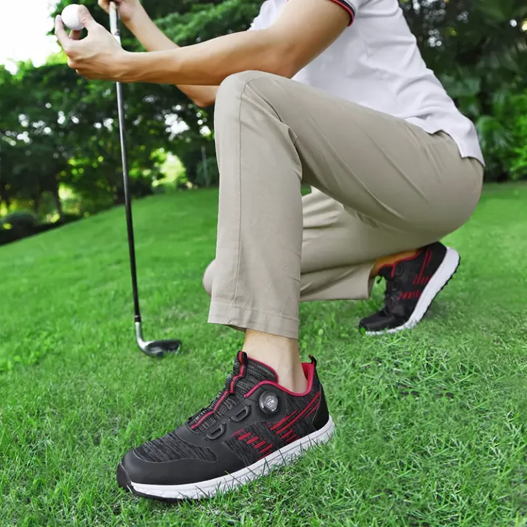 grey knit golf shoes red accents main 2