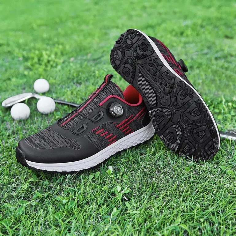 grey knit golf shoes red accents main 4
