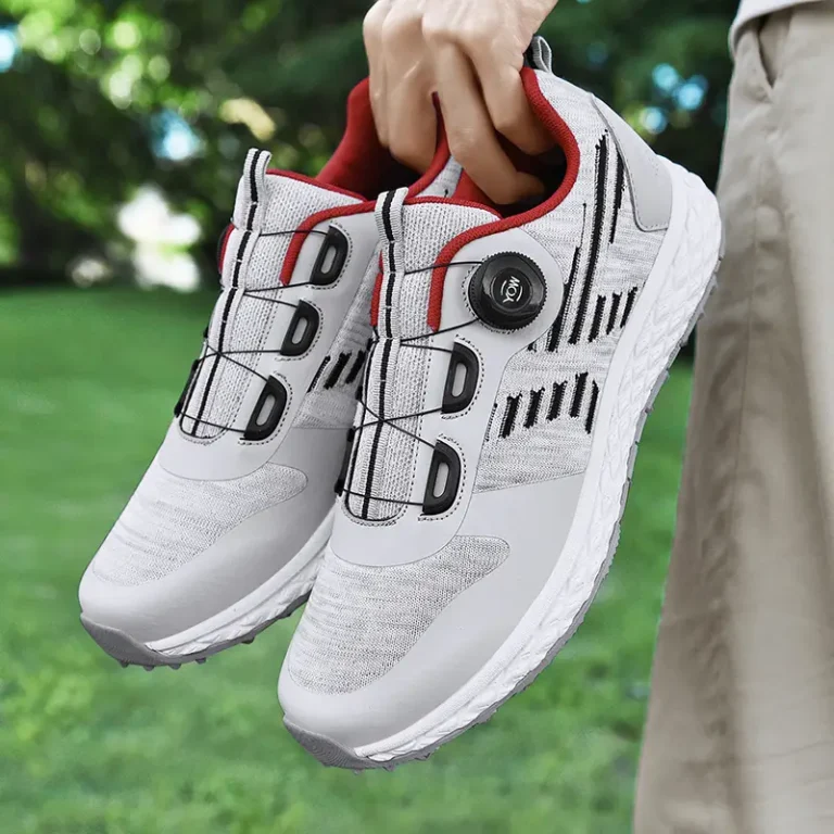 grey knit golf shoes red accents main 5