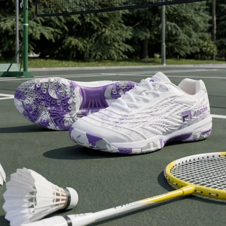 orange white breathable badminton shoes main 3