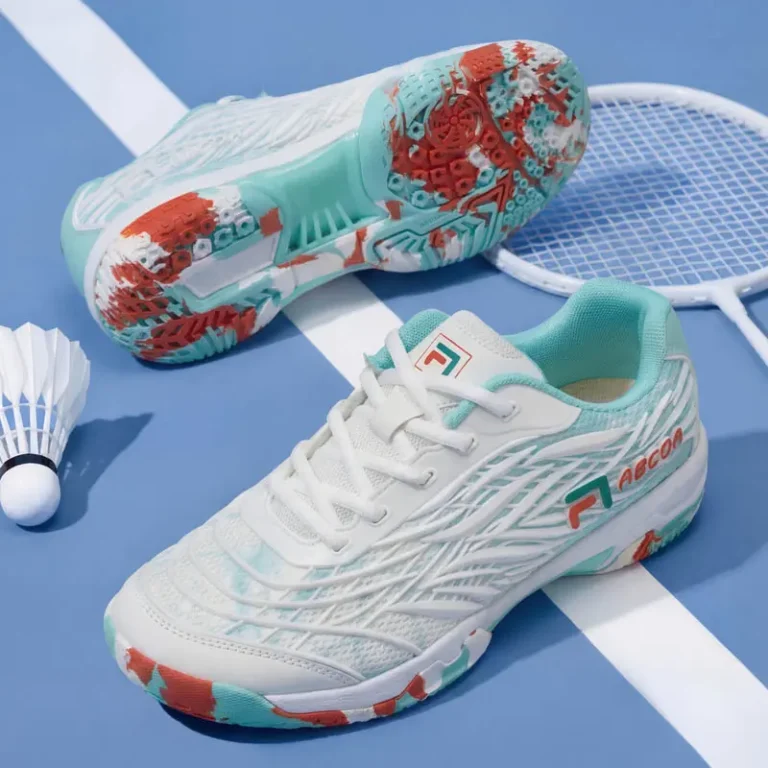 orange white breathable badminton shoes main 6