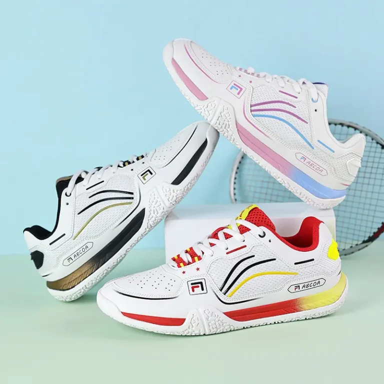 white badminton shoes pink blue accents main 5