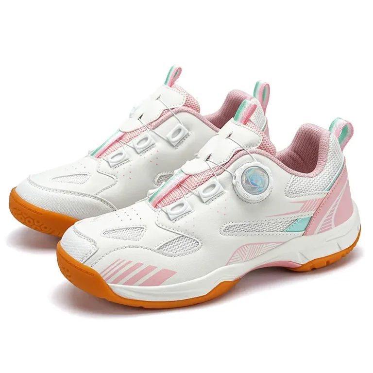 white rotary dial badminton shoes blue sole main 4