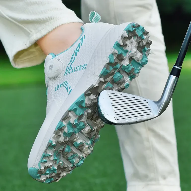 white teal dial lacing golf shoes main 2